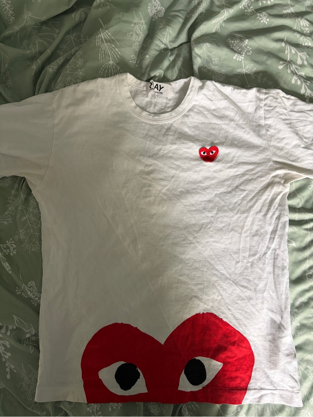 PLAY Comme des Garçons White Crewneck T-Shirt